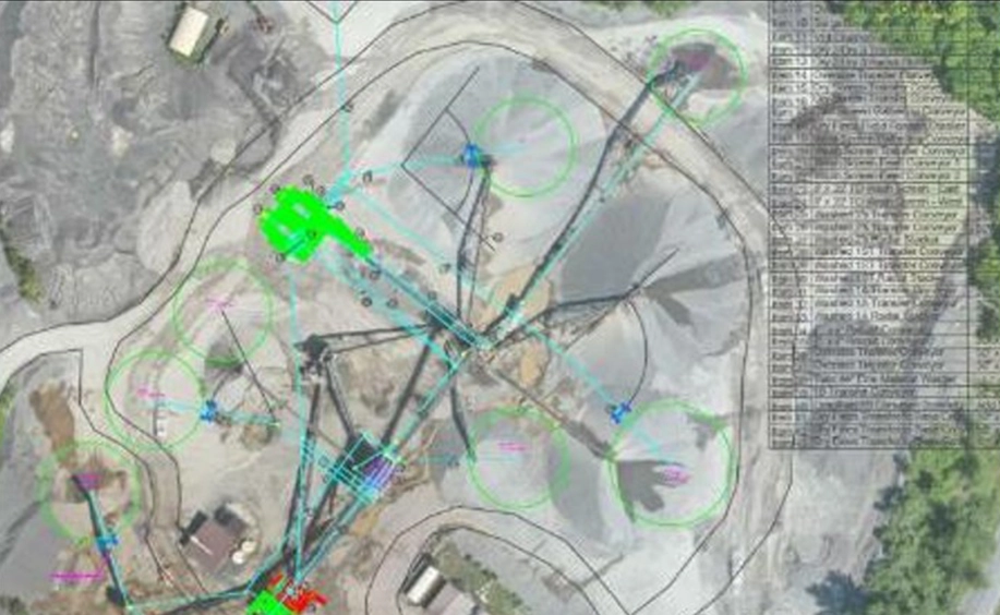 Screenshot of a plant layout from a mining software