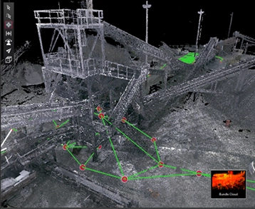 Screenshot of a point cloud from a mining site